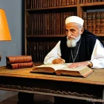 Home 17 알바니아 언어 특징 - **Prompt 1: The Ancient Roots of Albanian Language**
"A wise, elderly male scholar, dressed in m...