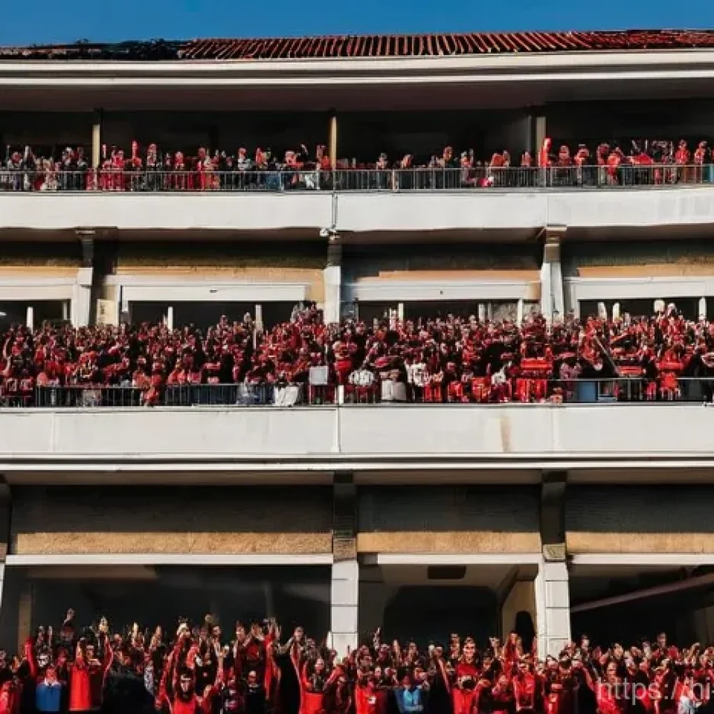 알바니아 스포츠 인기 종목 - **Prompt 1: Albanian Football Fervor**
    "A vibrant, bustling street or town square in Albania, fi...