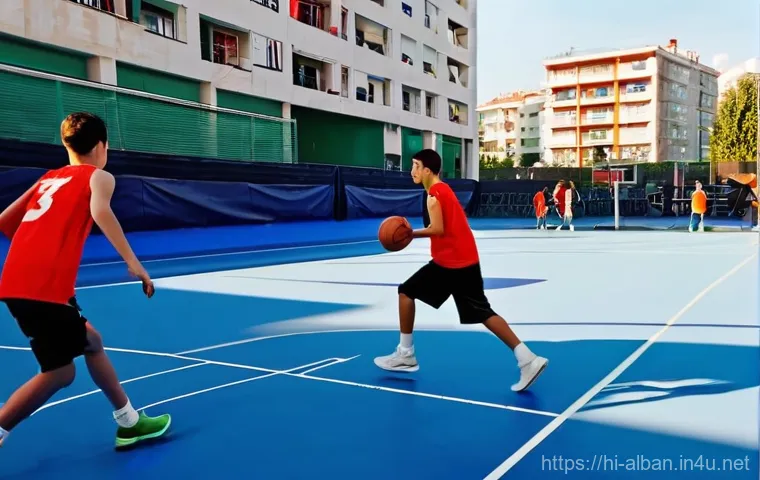 알바니아 스포츠 인기 종목 - **Prompt 1: Albanian Football Fervor**
    "A vibrant, bustling street or town square in Albania, fi...